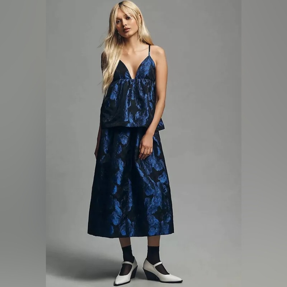 ANTHROPOLOGIE SLEEVELESS OPEN-BACK MIDI DRESS